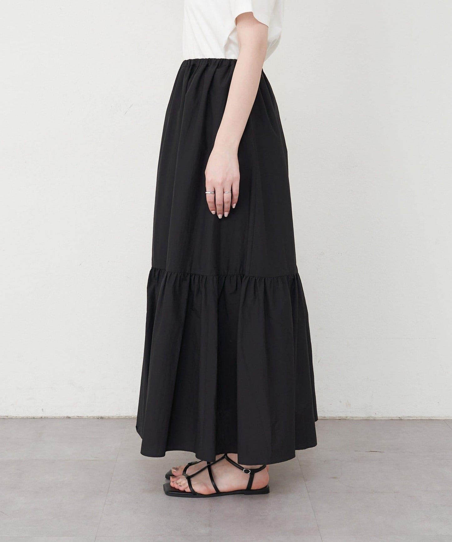 荷葉層疊長款半身裙