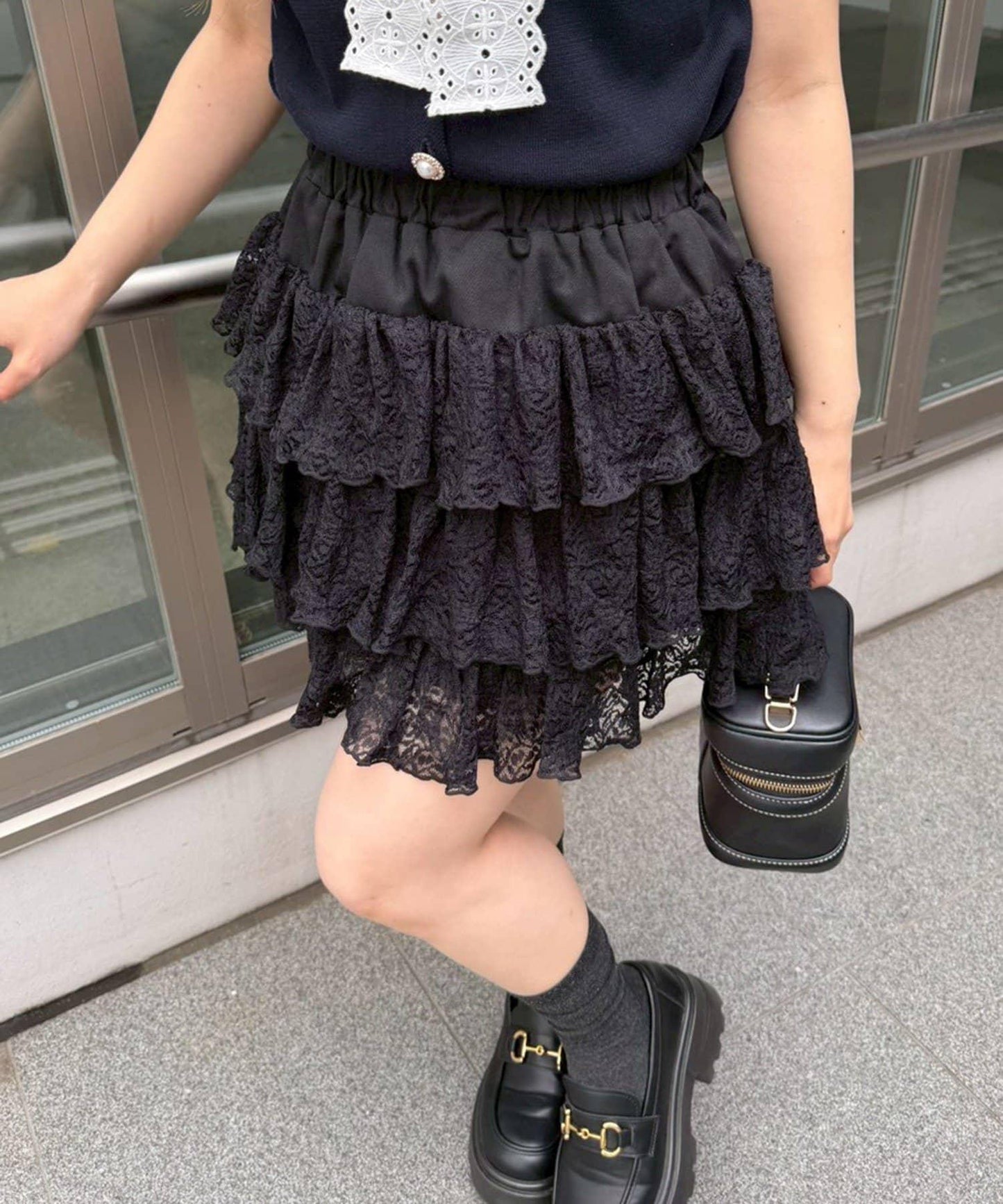 分層設計 迷你半身裙