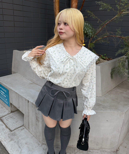 Another Branch 壓褶蕾絲大翻領襯衫