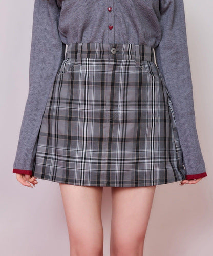 one after another 心形設計 牛仔迷你半身裙