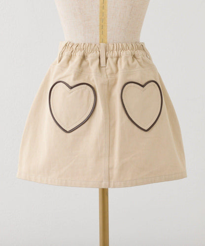 one after another 心形設計 牛仔迷你半身裙