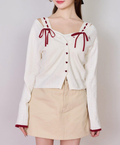 one after another 心形設計 牛仔迷你半身裙