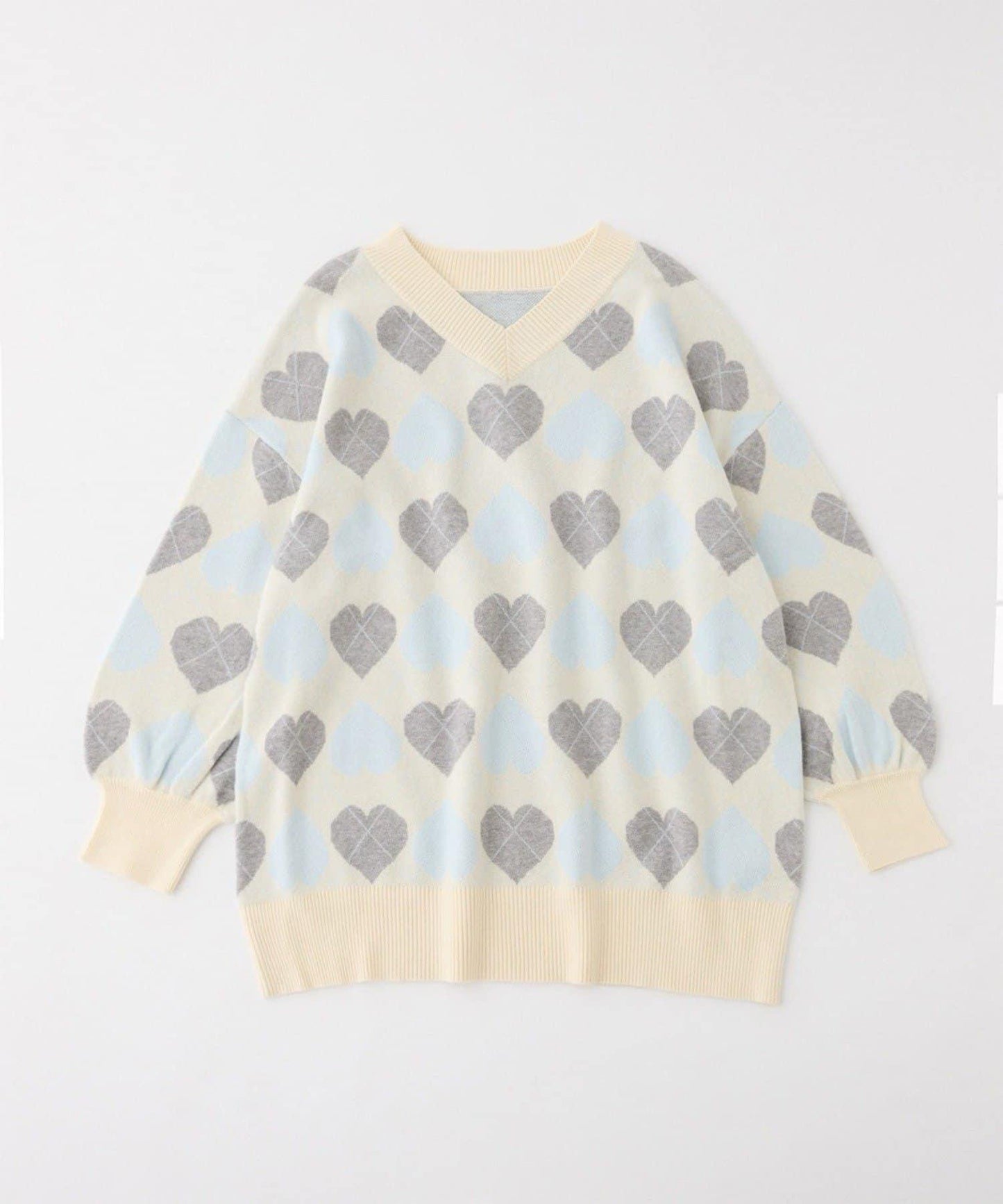 one after another 心形菱格 針織迷你連衣裙