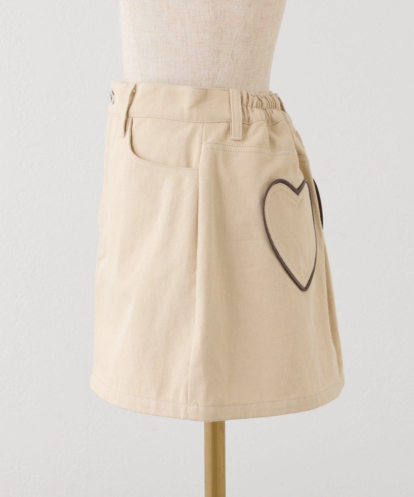 one after another 心形設計 牛仔迷你半身裙