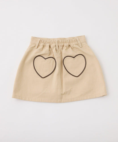 one after another 心形設計 牛仔迷你半身裙