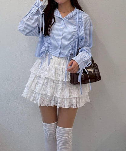 分層設計 迷你半身裙