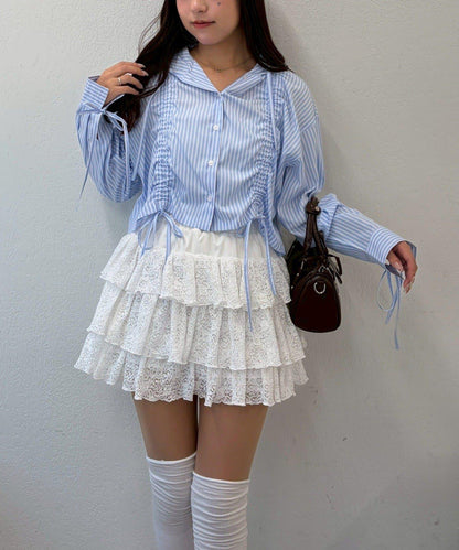 分層設計 迷你半身裙