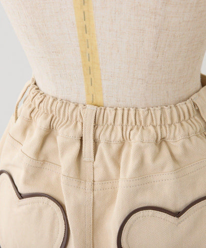 one after another 心形設計 牛仔迷你半身裙