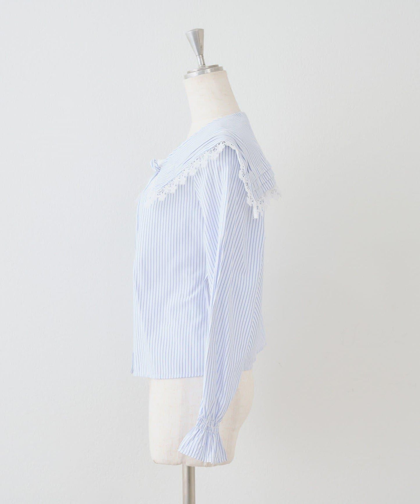 Another Branch 壓褶蕾絲大翻領襯衫