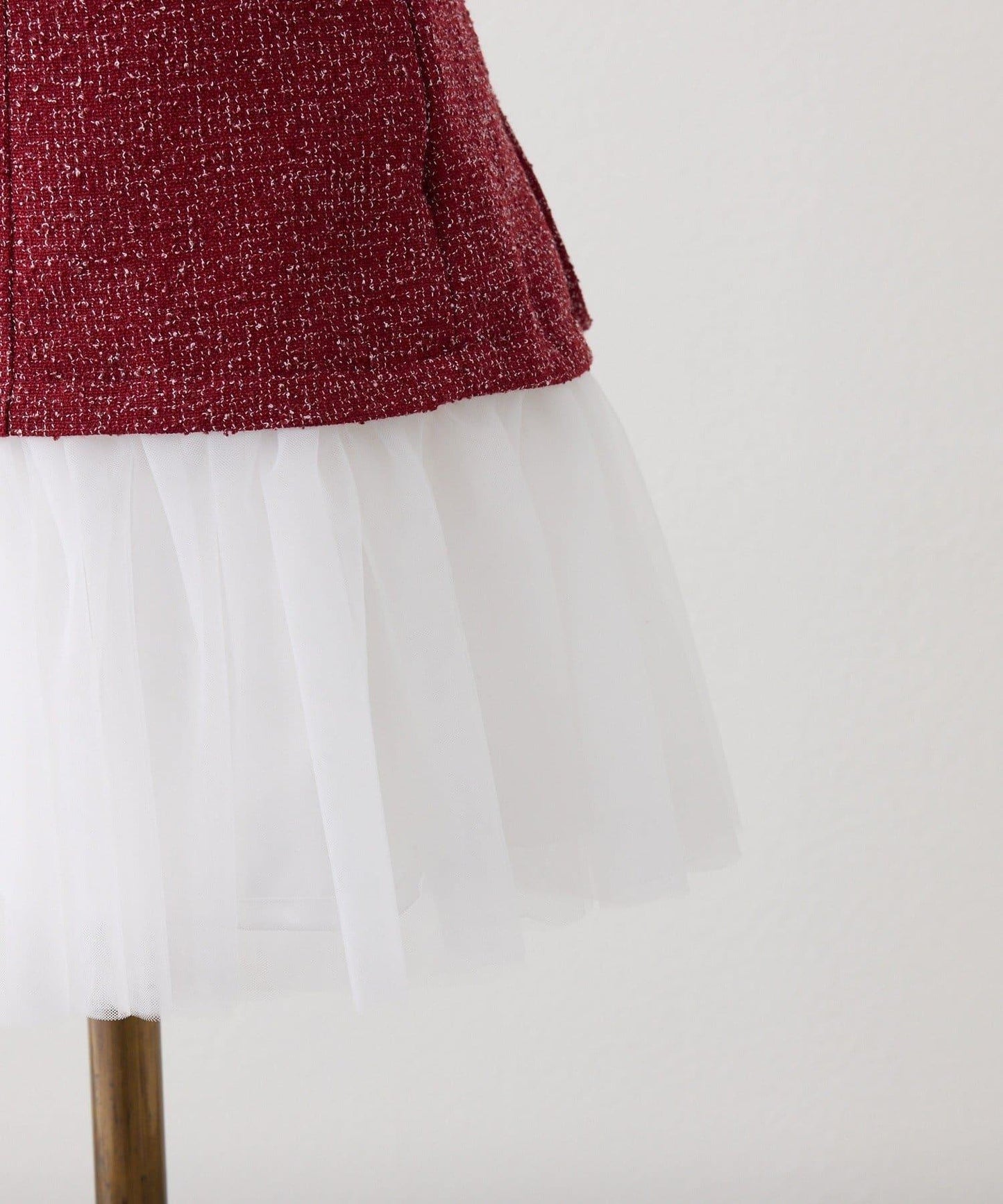 one after another 心形紐扣拼接 迷你連衣裙