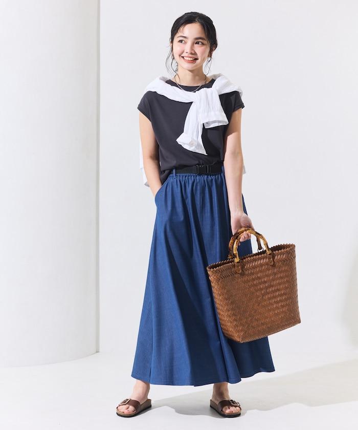 聯名 UV防護 牛仔風 豹紋 T恤半身裙套裝