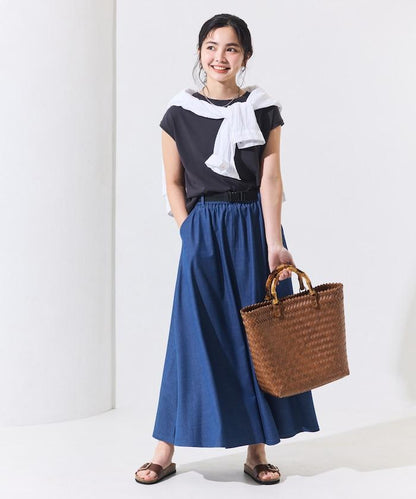 聯名 UV防護 牛仔風 豹紋 T恤半身裙套裝