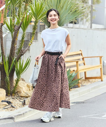 聯名 UV防護 牛仔風 豹紋 T恤半身裙套裝