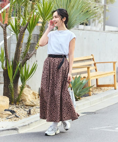 聯名 UV防護 牛仔風 豹紋 T恤半身裙套裝