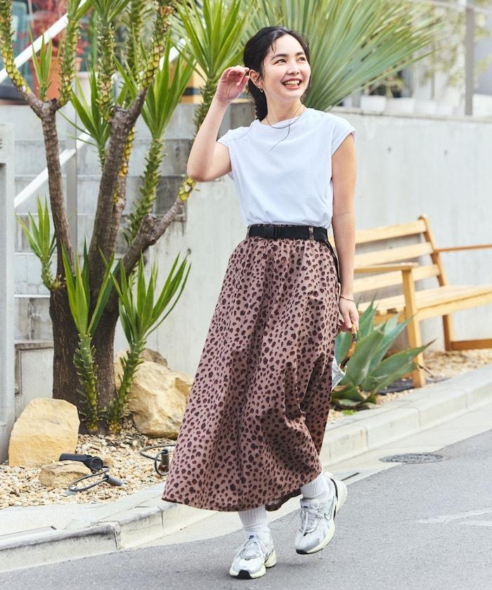 聯名 UV防護 牛仔風 豹紋 T恤半身裙套裝