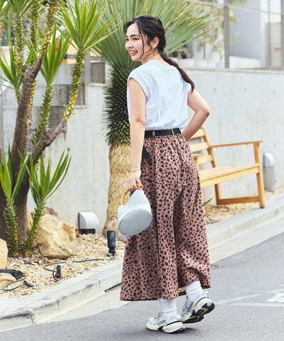 聯名 UV防護 牛仔風 豹紋 T恤半身裙套裝