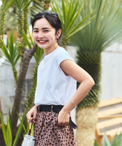 聯名 UV防護 牛仔風 豹紋 T恤半身裙套裝