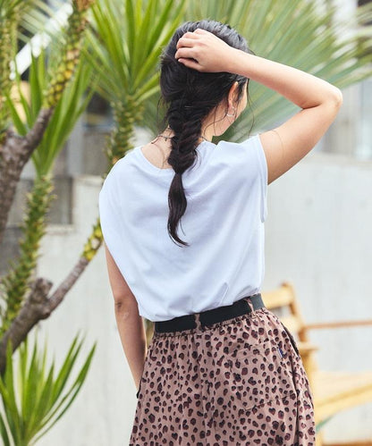 聯名 UV防護 牛仔風 豹紋 T恤半身裙套裝