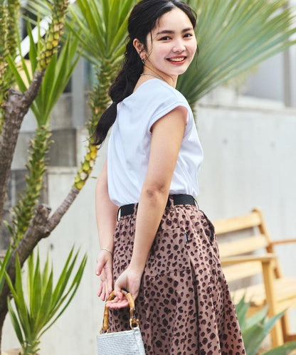 聯名 UV防護 牛仔風 豹紋 T恤半身裙套裝