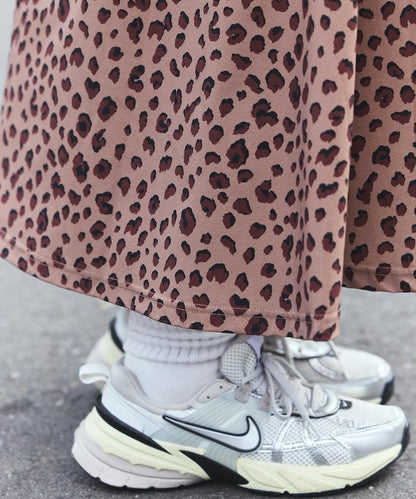 聯名 UV防護 牛仔風 豹紋 T恤半身裙套裝