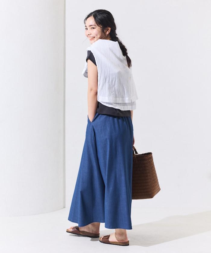 聯名 UV防護 牛仔風 豹紋 T恤半身裙套裝