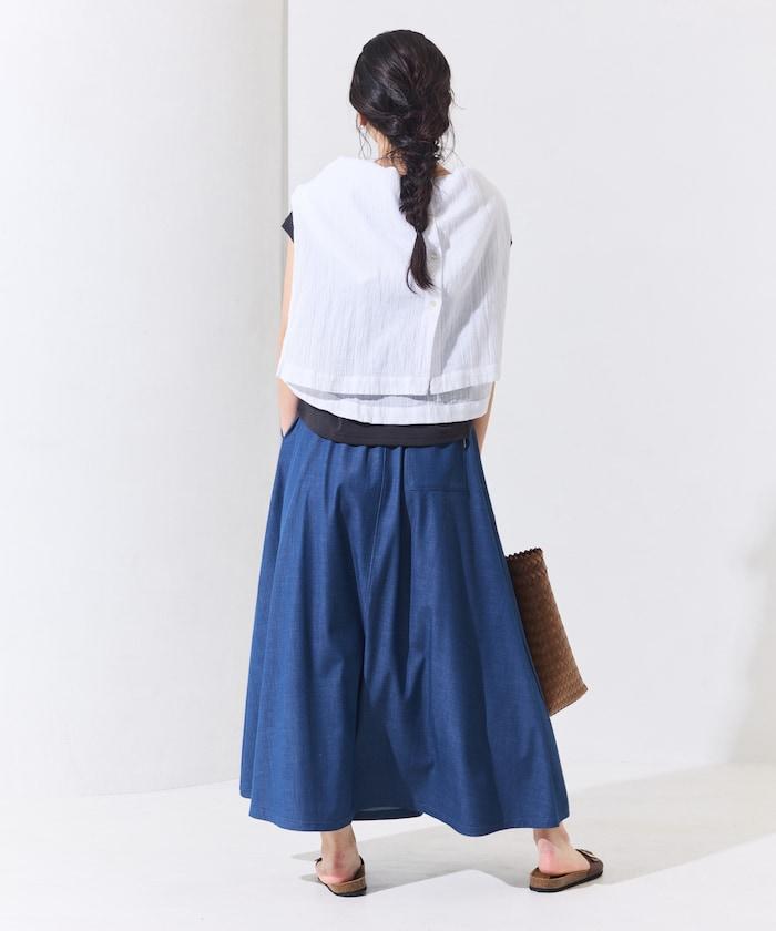 聯名 UV防護 牛仔風 豹紋 T恤半身裙套裝