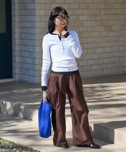 棉莫代爾 亨利領 疊穿 長袖T恤 組合款