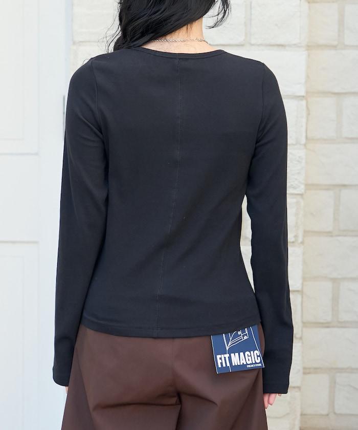 棉莫代爾 亨利領 疊穿 長袖T恤 組合款