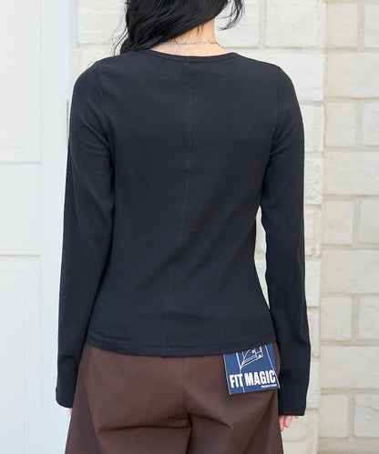 棉莫代爾 亨利領 疊穿 長袖T恤 組合款