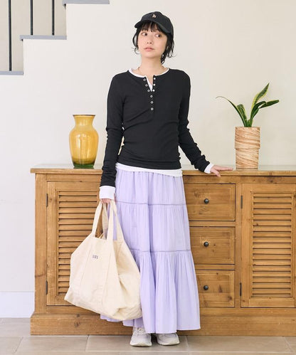 棉莫代爾 亨利領 疊穿 長袖T恤 組合款