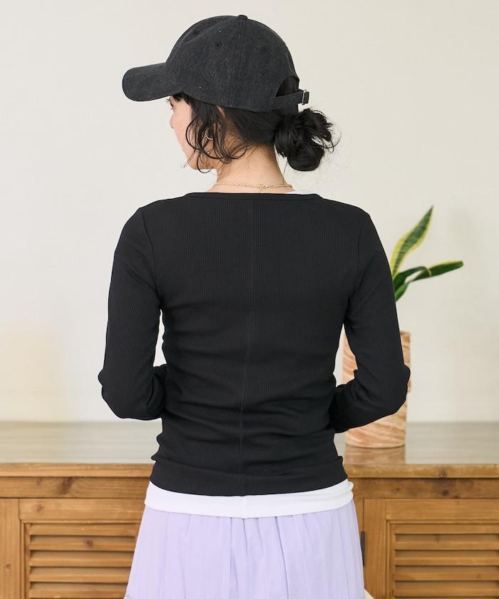 棉莫代爾 亨利領 疊穿 長袖T恤 組合款