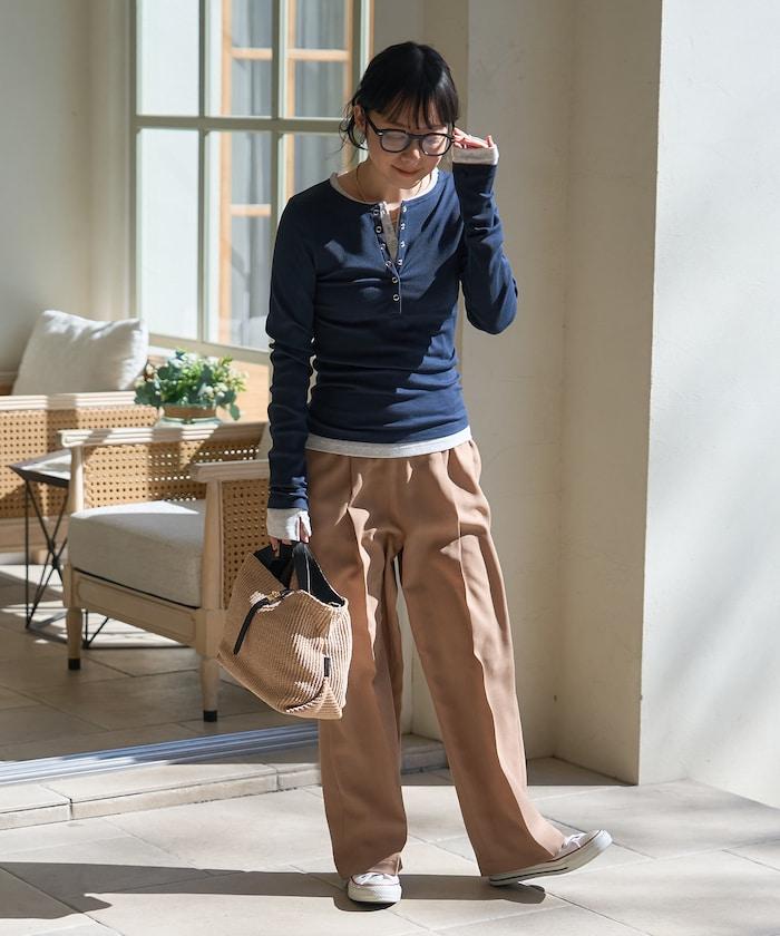 棉莫代爾 亨利領 疊穿 長袖T恤 組合款