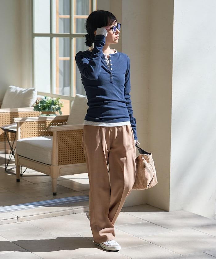 棉莫代爾 亨利領 疊穿 長袖T恤 組合款