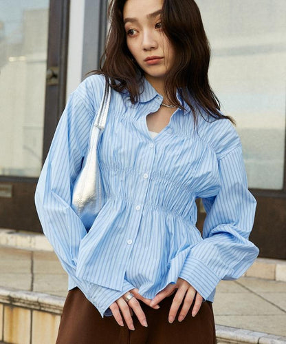 抽褶設計 襯衫上衣