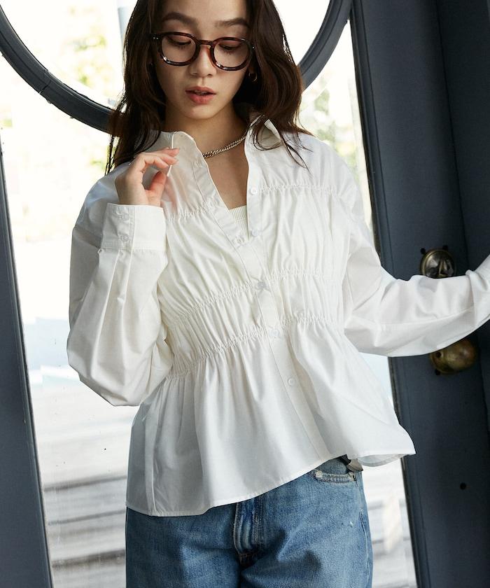 抽褶設計 襯衫上衣