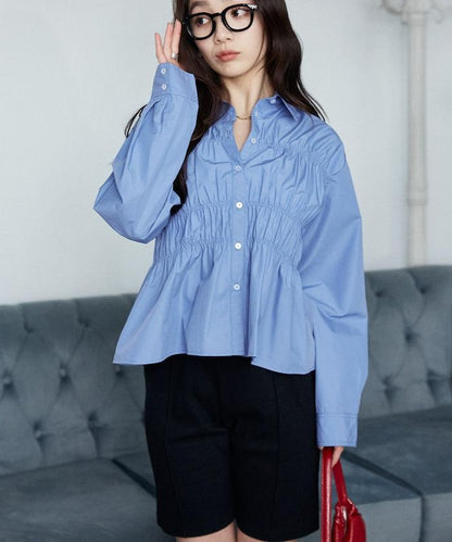 抽褶設計 襯衫上衣