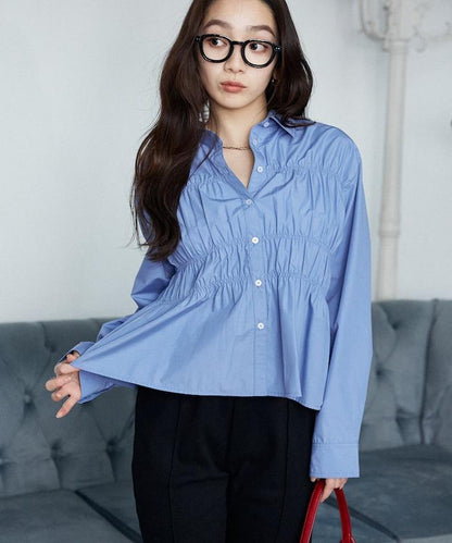 抽褶設計 襯衫上衣