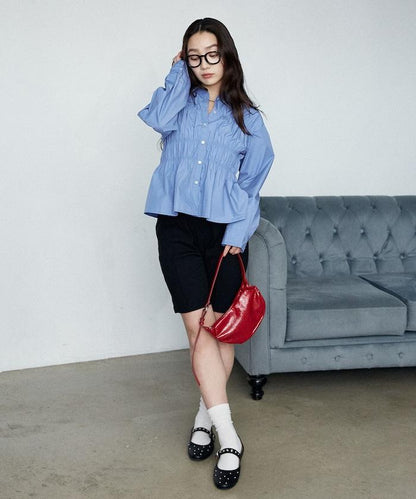 抽褶設計 襯衫上衣