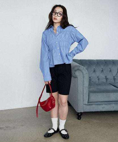 抽褶設計 襯衫上衣