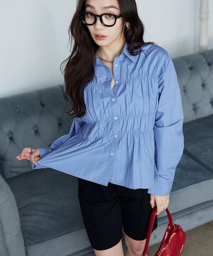抽褶設計 襯衫上衣