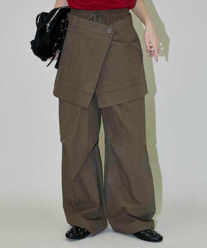 2WAY可拆卸圍裹設計 尼龍褲