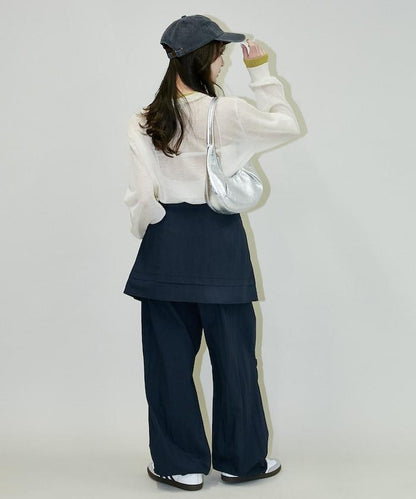 2WAY可拆卸圍裹設計 尼龍褲