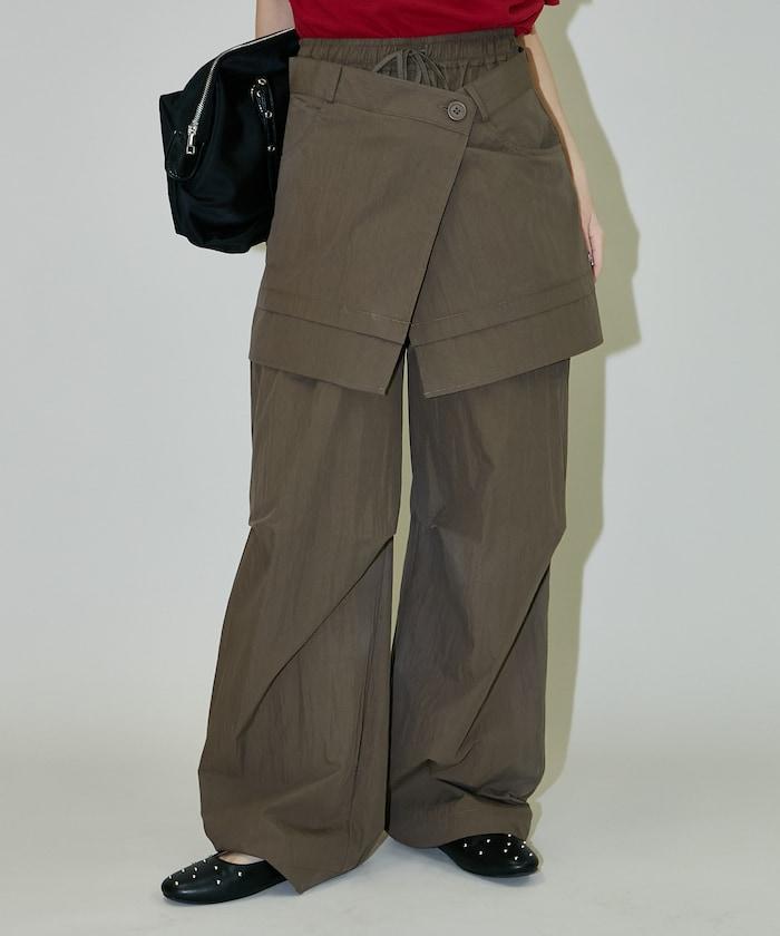 2WAY可拆卸圍裹設計 尼龍褲