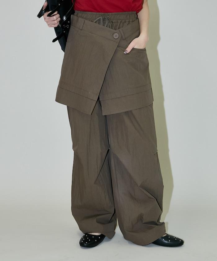 2WAY可拆卸圍裹設計 尼龍褲