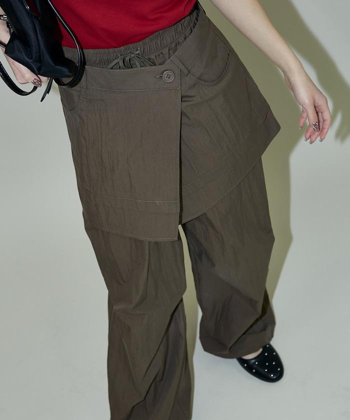 2WAY可拆卸圍裹設計 尼龍褲