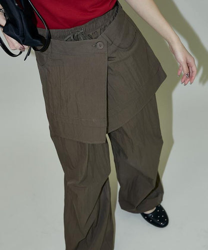 2WAY可拆卸圍裹設計 尼龍褲