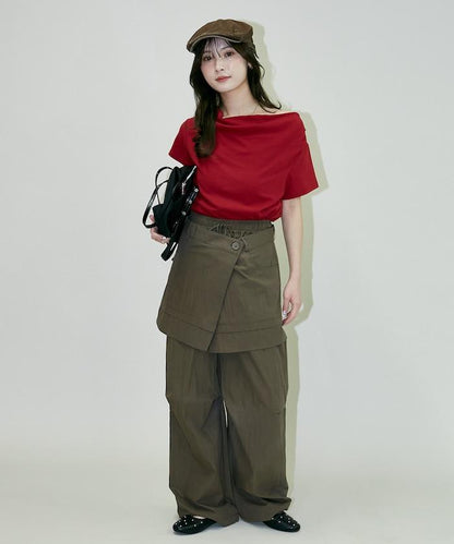 2WAY可拆卸圍裹設計 尼龍褲