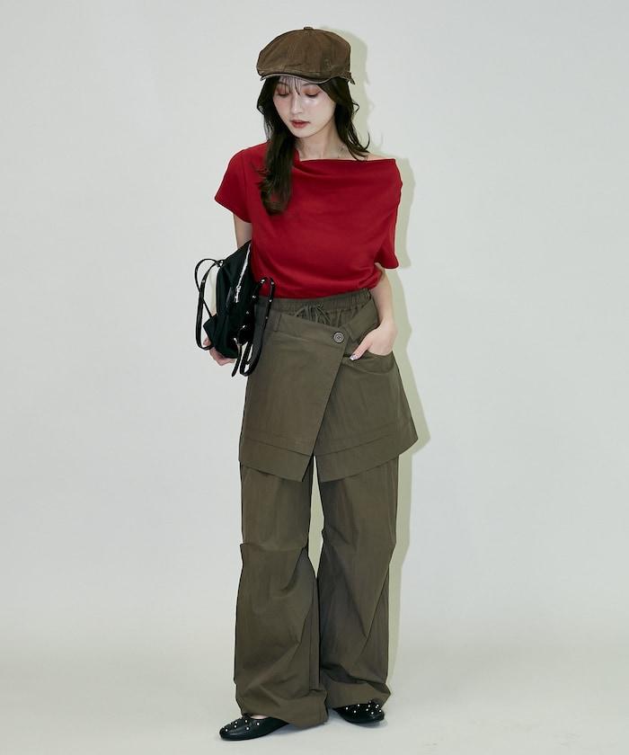 2WAY可拆卸圍裹設計 尼龍褲