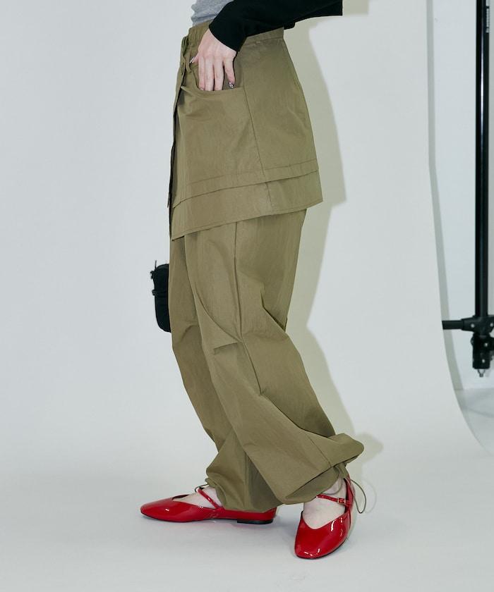 2WAY可拆卸圍裹設計 尼龍褲