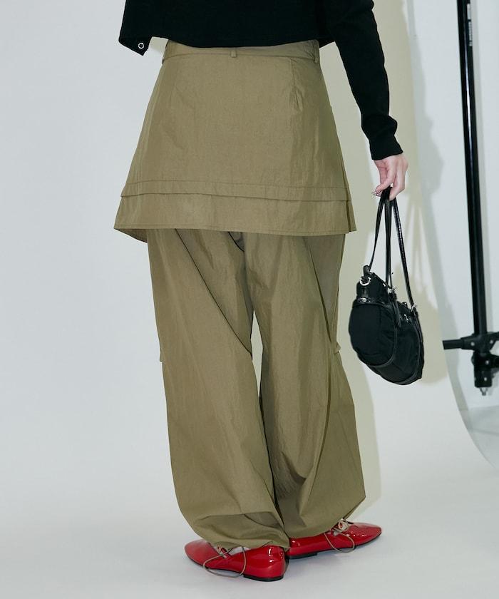 2WAY可拆卸圍裹設計 尼龍褲